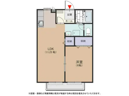 ソレジオ伊賀B(1LDK/2階)の間取り写真