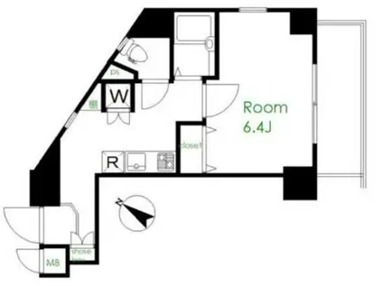 ドルチェ東京向島弐番館(1K/2階)の間取り写真