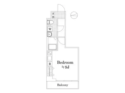 GENOVIA中野島(1K/2階)の間取り写真