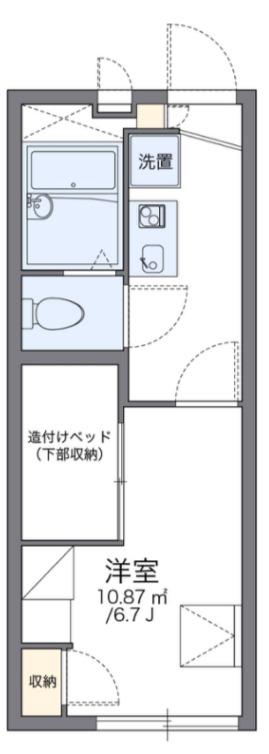 レオパレスM(1K/1階)の間取り写真