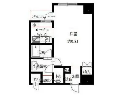 コーポ向島(1K/4階)の間取り写真