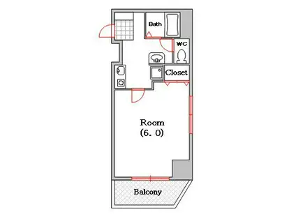 セレッソコート西心斎橋Ⅲ(1K/9階)の間取り写真