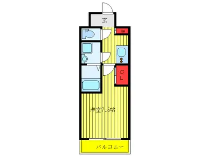 蓮根レジデンス(1K/4階)の間取り写真