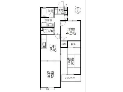 ピースフル湘南(3DK/1階)の間取り写真