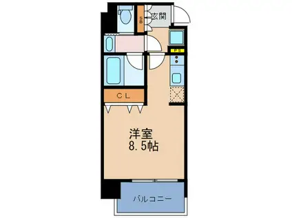 FIRST STAGE FUKUSHIMA PARKSAID(ワンルーム/2階)の間取り写真