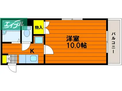 北村ビルSEED21 B棟 (1K/4階)の間取り写真