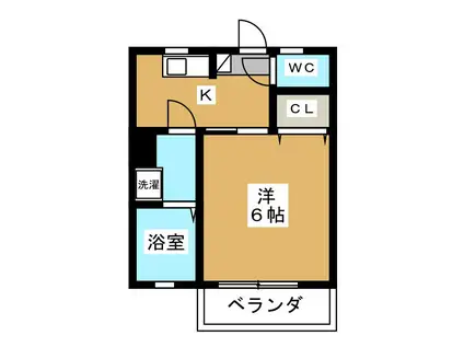 エスポワール(1K/1階)の間取り写真