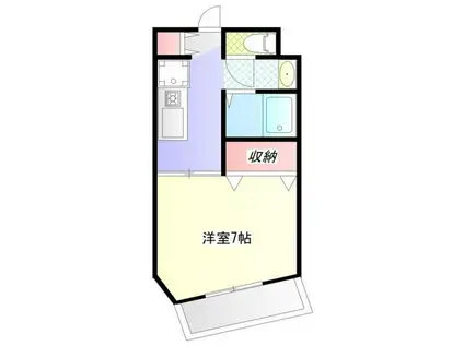 ルネッサンス国立2001(1K/1階)の間取り写真