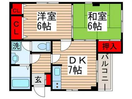 フォーシーズンFY(2DK/1階)の間取り写真
