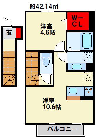 喜宝 KANDA(1LDK/2階)の間取り写真