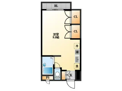 クーブス(ワンルーム/5階)の間取り写真