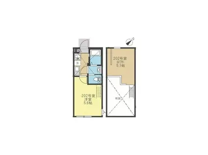 ウィルパルク新横浜(1K/2階)の間取り写真