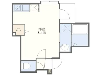 グレイスパーク五島町(ワンルーム/8階)の間取り写真