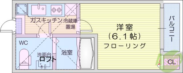 リシュール八乙女(1K/1階)の間取り写真