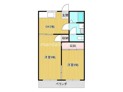 メゾン里(2DK/2階)の間取り写真