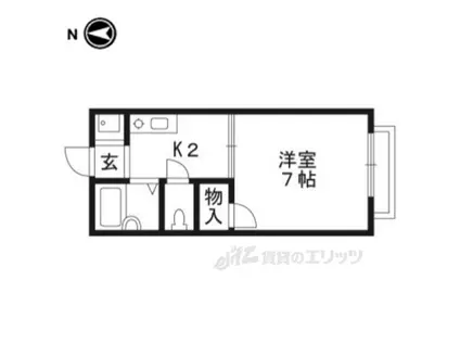 水山ハイツB棟(1K/1階)の間取り写真