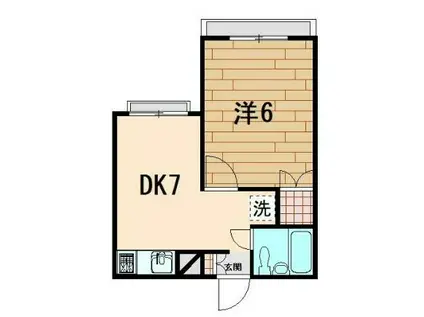 ラ フォンテ越谷(1DK/1階)の間取り写真