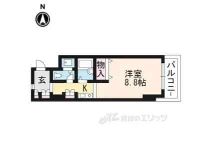 キャッスル21(1K/3階)の間取り写真