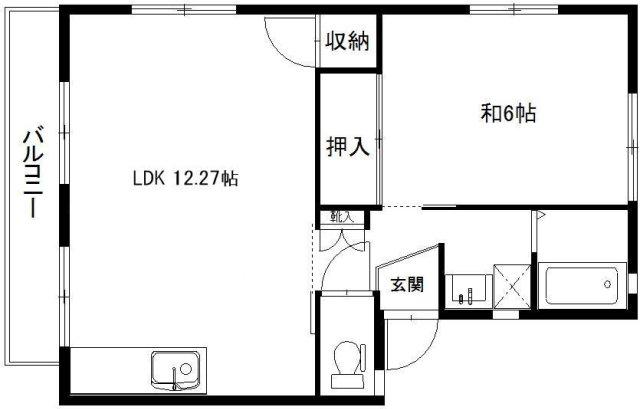 エスポワールII(1LDK/2階)の間取り写真