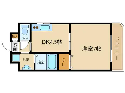 IBCサークルスカイ(1DK/3階)の間取り写真