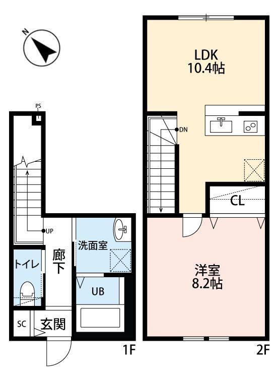 メゾンドプルーン北山(1LDK/1階)の間取り写真