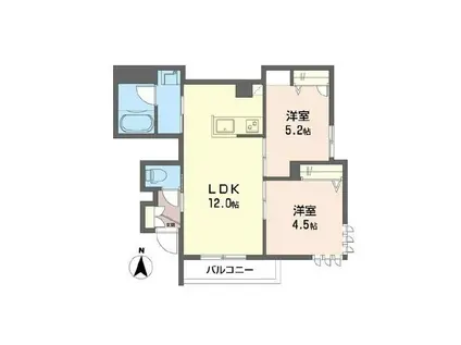メログラーノ白楽(2LDK/1階)の間取り写真