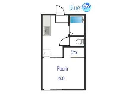 常楽ハイツ1(1K/2階)の間取り写真