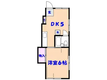 共栄荘(1DK/1階)の間取り写真