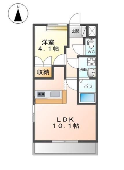 プロニティピア09(1LDK/1階)の間取り写真