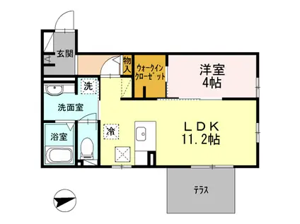 グランルージュ(1LDK/1階)の間取り写真