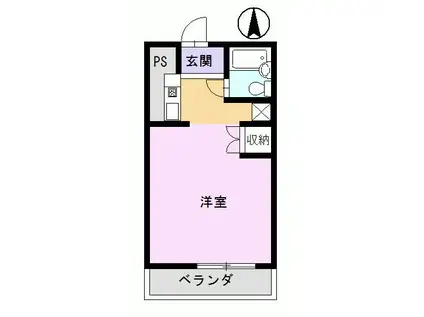 ハイム サン・ムーン1(ワンルーム/2階)の間取り写真