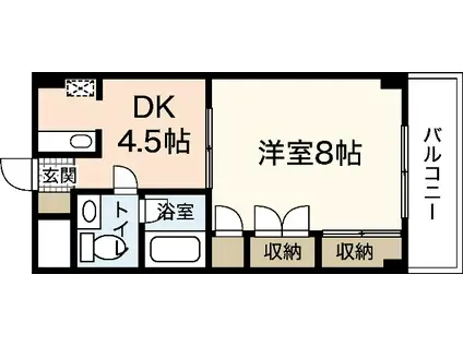 進保ビル(1DK/5階)の間取り写真