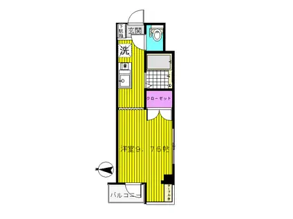 ラフィーネMATSUNAGAⅢ(ワンルーム/1階)の間取り写真
