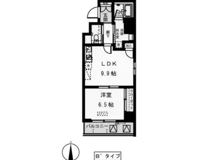 ドムス常盤(1LDK/7階)の間取り写真