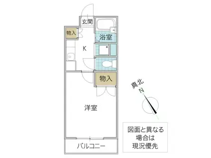 フローラル321(1K/3階)の間取り写真