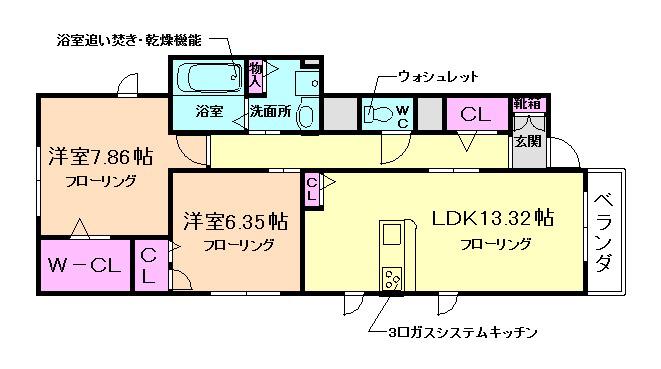 シャーメゾンKEI(1SLDK/1階)の間取り写真