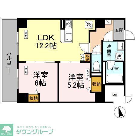 カスタリア西船橋II(2LDK/2階)の間取り写真