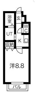 さくらハイツ(1K/1階)の間取り写真