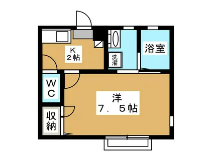 ディアスパルモ神奈川(1K/1階)の間取り写真