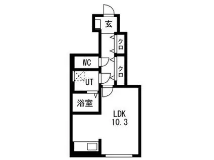 T・MハウスI(1K/1階)の間取り写真