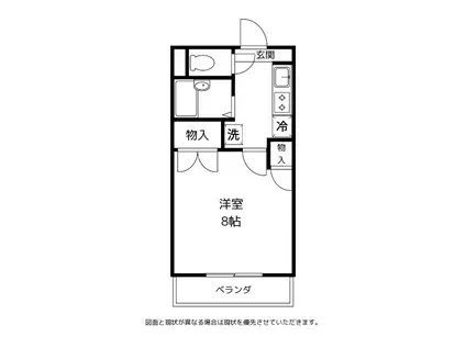 アイリスまこと(1K/2階)の間取り写真