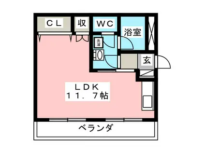 コンフォート・カワイ(ワンルーム/1階)の間取り写真