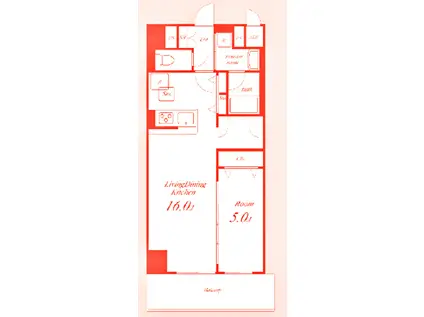リベラ マーロIII(1LDK/4階)の間取り写真