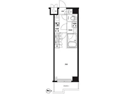 ルーブル川崎八番館(1K/5階)の間取り写真