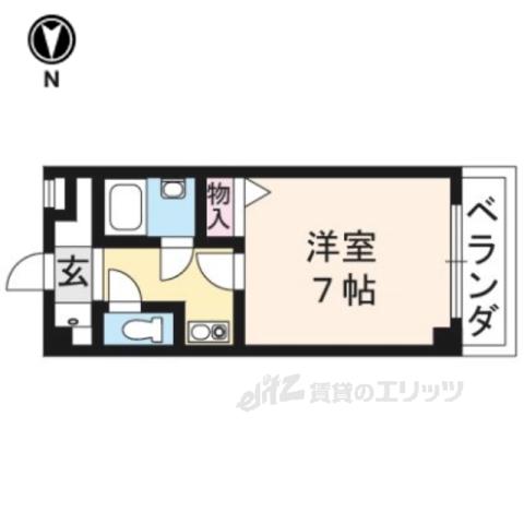 ヴェルデ桂(1K/3階)の間取り写真