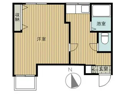 ビューハイツ西船橋(1K/1階)の間取り写真