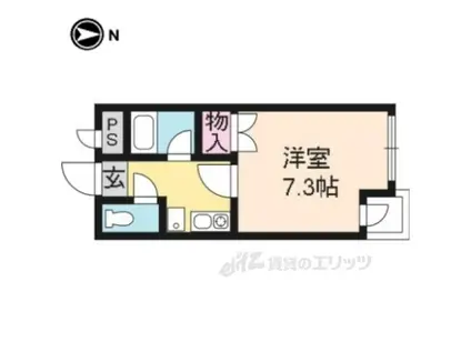 シャトードゥフルール(1K/2階)の間取り写真