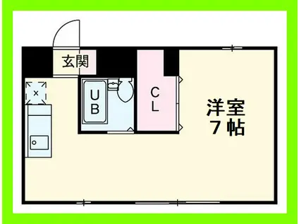 エステートピアジュネス(ワンルーム/2階)の間取り写真