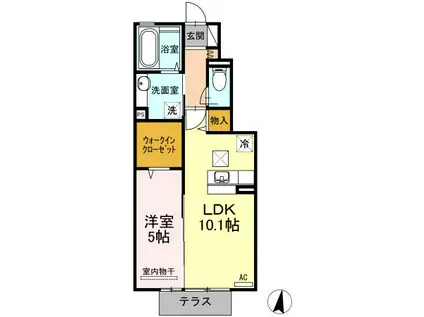 シエル・サザンビーチ(1LDK/1階)の間取り写真