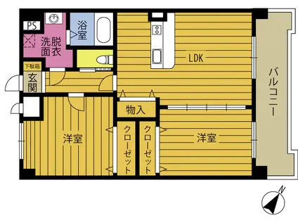 ルート光吉(2LDK/3階)の間取り写真